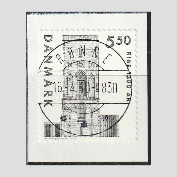 FRIM�RKER DANMARK | 2010 - AFA 1614E - Ribe 1300 �r. - 5,50 Kr. gr�sort - Lux Stemplet R�nne