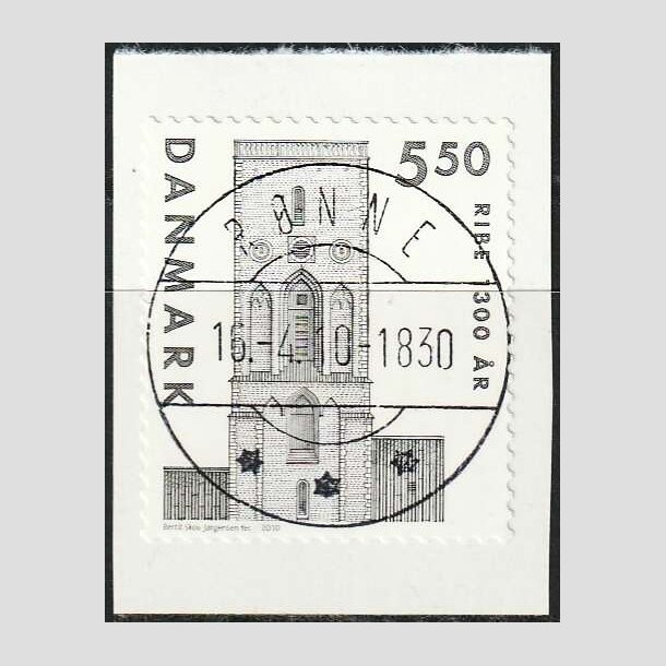 FRIM�RKER DANMARK | 2010 - AFA 1614E - Ribe 1300 �r. - 5,50 Kr. gr�sort - Lux Stemplet R�nne