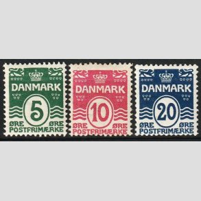 FRIM�RKER DANMARK | 1912 - AFA 64-66 - B�lgelinie 5, 10, 20 �re - Ubrugt
