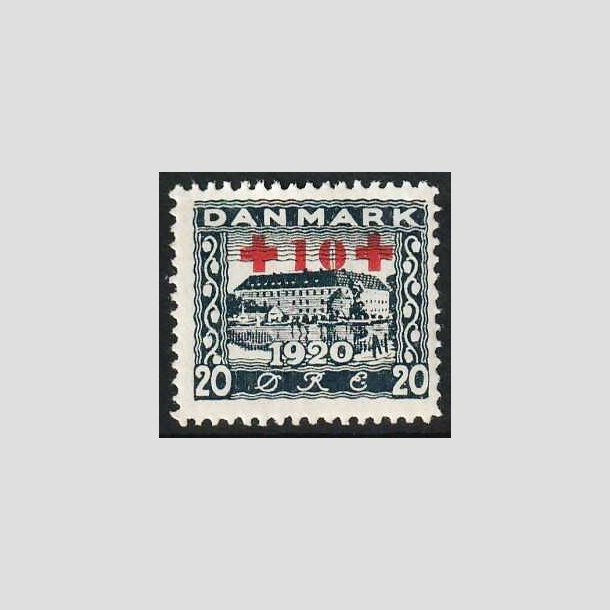 FRIM�RKER DANMARK | 1921 - AFA 121 - +10 +20 �re bl� R�de Kors provisorier - Ubrugt