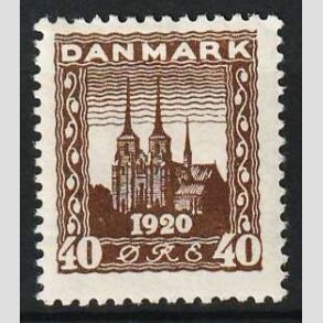 FRIM�RKER DANMARK | 1920-21 - AFA 114 - Genforening 40 �re brun - Ubrugt