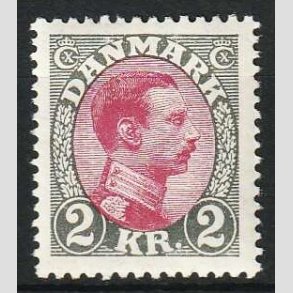 FRIM�RKER DANMARK | 1925-26 - AFA 151 - Chr. X 2 Kr. gr�/r�dlilla - Ubrugt