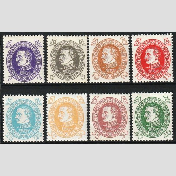 FRIM�RKER DANMARK | 1930 - AFA 187-195 - Chr. X 60 �r - 8 skt. v�rdier - Ubrugt