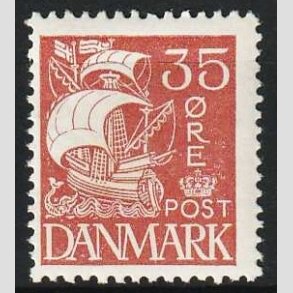FRIM�RKER DANMARK | 1927 - AFA 173 - Karavel 35 �re brunr�d - Ubrugt