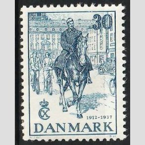FRIM�RKER DANMARK | 1937 - AFA 242 - Chr. X 25 �re jubil�um 30 �re bl� - Ubrugt