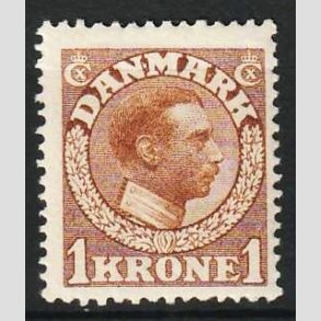 FRIM�RKER DANMARK | 1913 - AFA 75 - Chr. X 1 Kr. gulbrun - Ubrugt