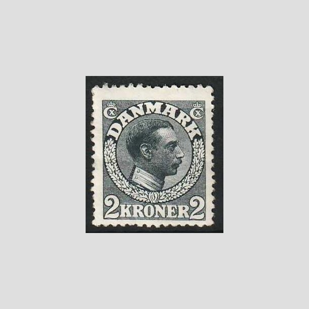 FRIM�RKER DANMARK | 1913 - AFA 76 - Chr. X 2 Kroner skifergr� - Ubrugt