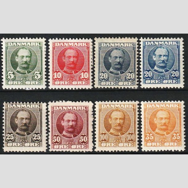 FRIM�RKER DANMARK | 1907-12 - AFA 54-59+63 - Frederik VIII - S�t - Ubrugt