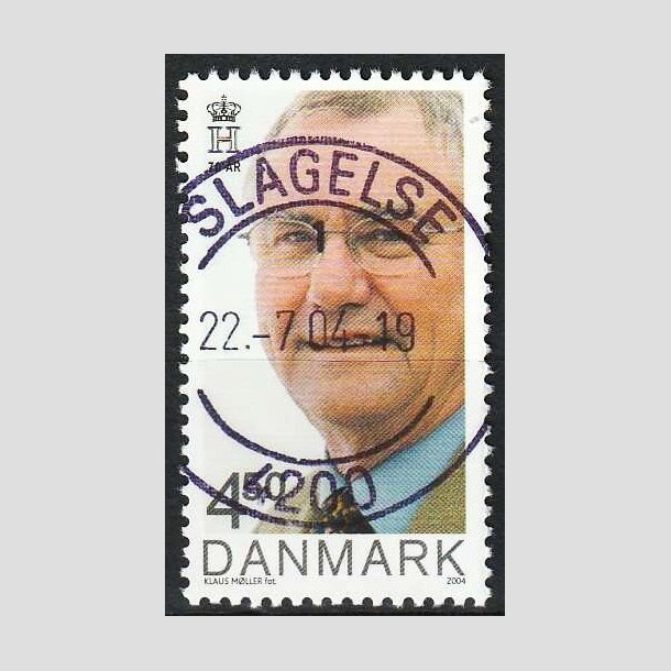 FRIM�RKER DANMARK | 2004 - AFA 1395 - Prins Henrik 70 �r. - 4,50 Kr. - Pragt Stemplet Slagelse