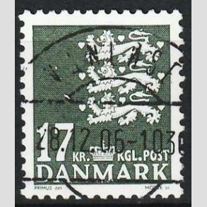 FRIM�RKER DANMARK | 2006 - AFA 1454 - Lille Rigsv�ben - 17,00 Kr. m�rkgr�n - Lux Stemplet 