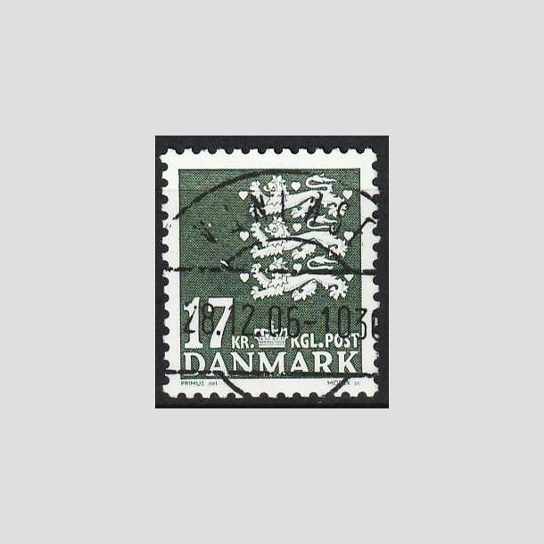 FRIM�RKER DANMARK | 2006 - AFA 1454 - Lille Rigsv�ben - 17,00 Kr. m�rkgr�n - Lux Stemplet 