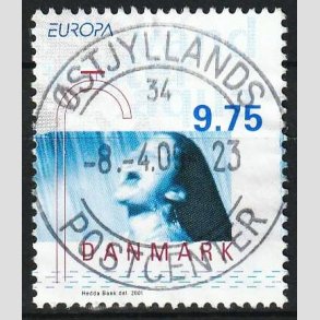 FRIM�RKER DANMARK | 2001 - AFA 1284 - Europam�rker - 9,75 Kr. flerfarvet - Pragt Stemplet 