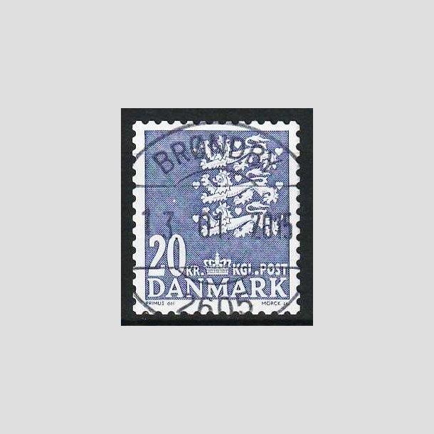 FRIM�RKER DANMARK | 2007 - AFA 848aE - Lille Rigsv�ben - 20,00 Kr. bl� - Lux Stemplet 