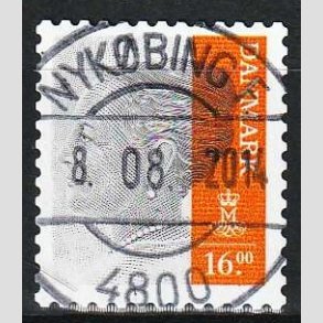FRIM�RKER DANMARK | 2013 - AFA 1737 - Dronning Margrethe - 16 Kr. gr�/orange - Pragt Stemplet 