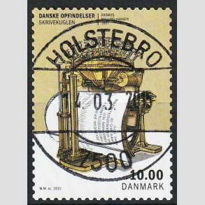 FRIM�RKER DANMARK | 2015 - AFA 1820 - Danske opfindelser - 10,00 Kr. skrivekuglen - Lux Stemplet