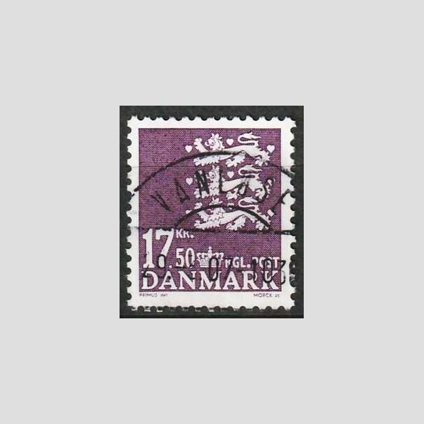 FRIM�RKER DANMARK | 2007 - AFA 1491 - Lille Rigsv�ben - 17,50 Kr. violet - Lux stemplet Vanl�se