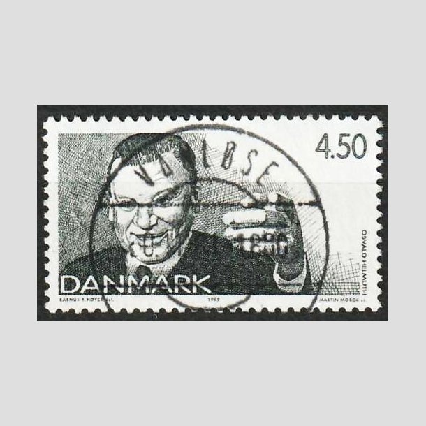 FRIM�RKER DANMARK | 1999 - AFA 1213 - Dansk revy - 4,50 Kr. gr�n - Lux Stemplet Vanl�se