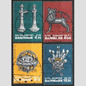 FRIM�RKER DANMARK | 2007 - AFA 1501-04- Nationalmuseet 200 �r. - Komplet s�t - Pragt Stemplet