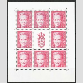FRIM�RKER DANMARK | 2004 - AFA 1374 (SM�ARK NR. 15) - 4,50 kr. r�d x 8 samt vignet - Postfrisk