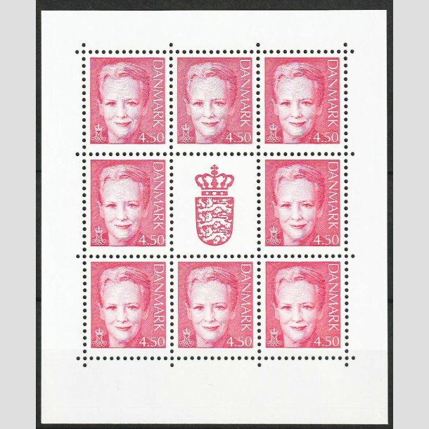 FRIM�RKER DANMARK | 2004 - AFA 1374 (SM�ARK NR. 15) - 4,50 kr. r�d x 8 samt vignet - Postfrisk