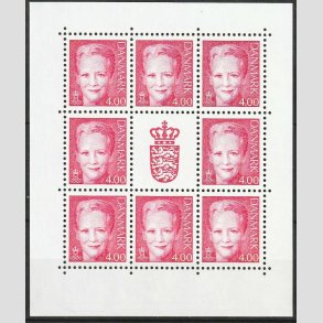 FRIM�RKER DANMARK | 2001 - AFA 1242 (SM�ARK NR. 1) - 4,00 kr. r�d x 8 samt vignet - Postfrisk