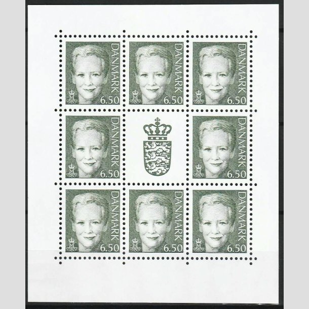 FRIM�RKER DANMARK | 2003 - AFA 1305 (SM�ARK NR. 8) - 6,50 kr. st�lgr�n x 8 samt vignet - Postfrisk