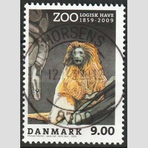 FRIM�RKER DANMARK | 2009 - AFA 1581 - Zoologisk Have - 9,00 Kr. flerfarvet - Lux Stemplet Horsens