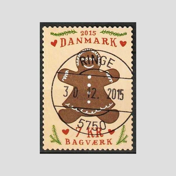 FRIM�RKER DANMARK | 2015 - AFA 1836 - Bagv�rk - 7,00 Kr. kagekone - Pragt Stemplet Ringe