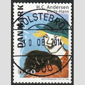 FRIM�RKER DANMARK | 2014 - AFA 1788 - H.C. Andersen - 6,50 Kr. Klods-Hans p� klip - Pragt Stemplet