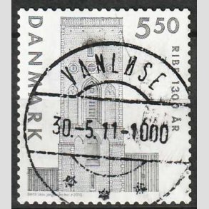 FRIM�RKER DANMARK | 2010 - AFA 1614E - Ribe 1300 �r. - 5,50 Kr. gr�sort - Lux Stemplet 