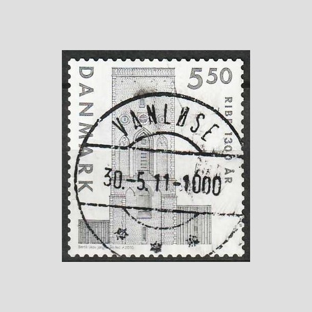 FRIM�RKER DANMARK | 2010 - AFA 1614E - Ribe 1300 �r. - 5,50 Kr. gr�sort - Lux Stemplet 