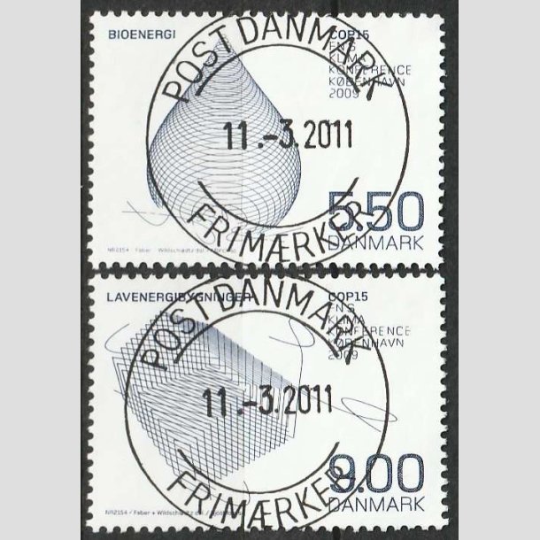 FRIM�RKER DANMARK | 2009 - AFA 1568+69 - COP15 - 5,50+9,00 Kr. flerfarvet - Pragt Stemplet