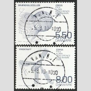 FRIM�RKER DANMARK | 2009 - AFA 1590,1591 - COP15 - 5,50-8,00 Kr. flerfarvet i s�t - Lux Stemplet