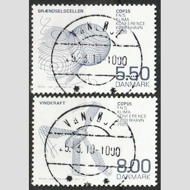 FRIM�RKER DANMARK | 2009 - AFA 1590,1591 - COP15 - 5,50-8,00 Kr. flerfarvet i s�t - Lux Stemplet