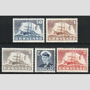 FRIM�RKER GR�NLAND | 1950/58 - AFA 33-36+41 - Gustav Holm/Frd. IX - Postfrisk