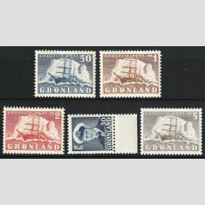 FRIM�RKER GR�NLAND | 1950/58 - AFA 33-36+41 - Gustav Holm/Frd. IX - Postfrisk