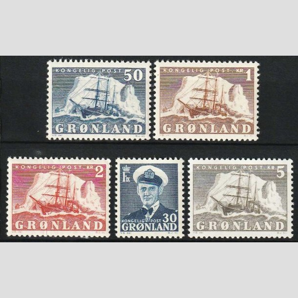 FRIM�RKER GR�NLAND | 1950/58 - AFA 33-36+41 - Gustav Holm/Frd. IX - Postfrisk