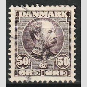 FRIM�RKER DANMARK | 1904-05 - AFA 50 - Chr. IX 50 �re lilla - Stemplet