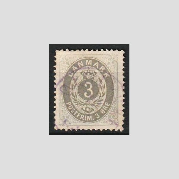 FRIM�RKER DANMARK | 1875 - AFA 22a - 3 �re ultramarin/gr� - Stemplet