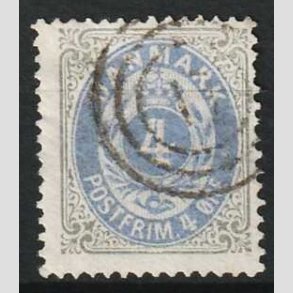 FRIM�RKER DANMARK | 1875 - AFA 23a - 4 �re gr�/ultramarin - Stemplet