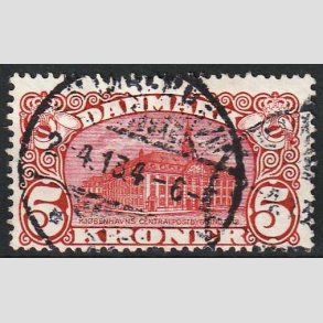 FRIM�RKER DANMARK | 1912 - AFA 67 - 5 Kr. Centralposthus - Stemplet