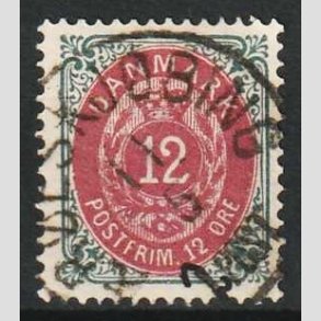 FRIM�RKER DANMARK | 1875 - AFA 26ay - 12 �re gr�/r�d - Pragt Stemplet