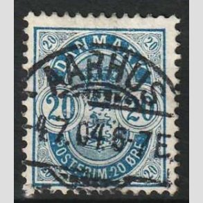 FRIM�RKER DANMARK | 1895 - AFA 36C - 20 �re bl� - Lux Stemplet
