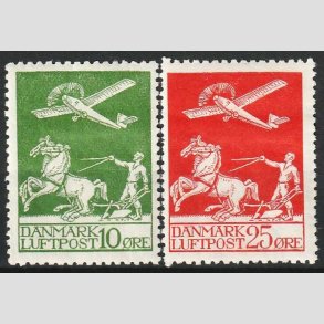FRIM�RKER DANMARK | 1925 - AFA 144,146 - Gl. Luftpost 10 og 25 �re - Ubrugt