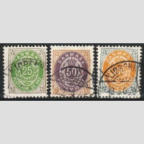 FRIM�RKER DANMARK | 1895 - AFA 29B,30B,31B - 25 �re - 100 �re - Stemplet