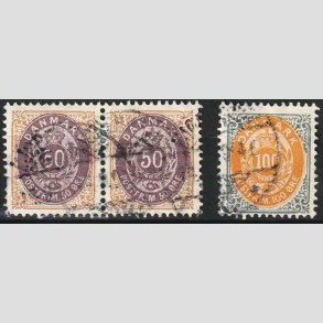 FRIM�RKER DANMARK | 1902 - AFA 30C,31C - 50 �re i par + 100 �re - stemplet