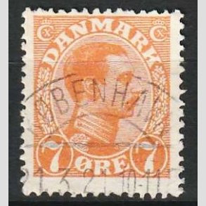 FRIM�RKER DANMARK | 1918-20 - AFA 098 - Chr. X 7 �re orange - Lux Stemplet 