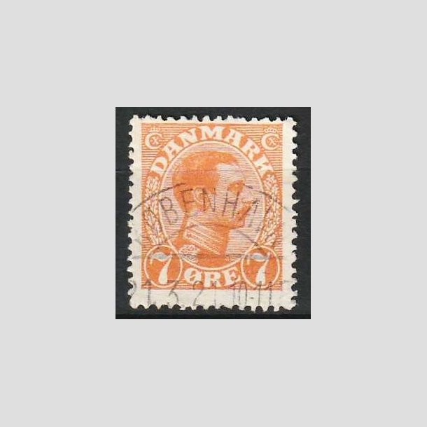 FRIM�RKER DANMARK | 1918-20 - AFA 098 - Chr. X 7 �re orange - Lux Stemplet 