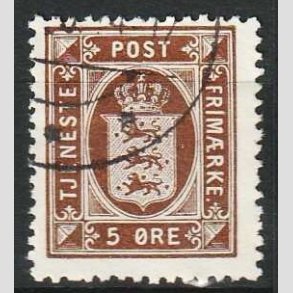 FRIM�RKER DANMARK | 1921-23 - AFA 18 - 5 �re brun - P�nt Stemplet