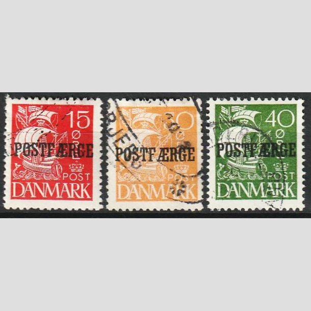 FRIM�RKER DANMARK | 1927 - AFA 10,11+13 - 15-40 �re POSTF�RGE - Stemplet